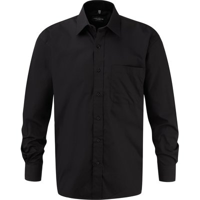 Camisa de algodón puro hombre Negro L