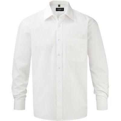 Camisa de algodón puro hombre White 4XL