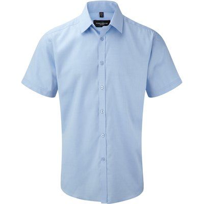 Camisa Corte ajustado manga corta hombre Light Blue 3XL