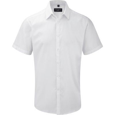 Camisa Corte ajustado manga corta hombre White 4XL