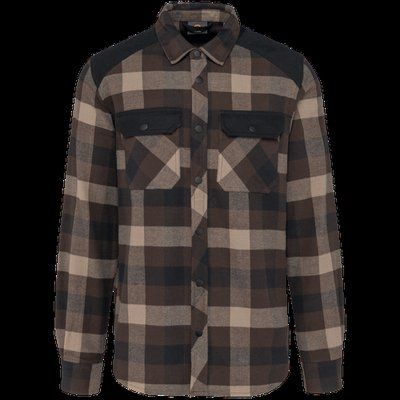 Camisa a cuadros algodón con bolsillos Chocolate / Dark Beige Checked / Black XXL