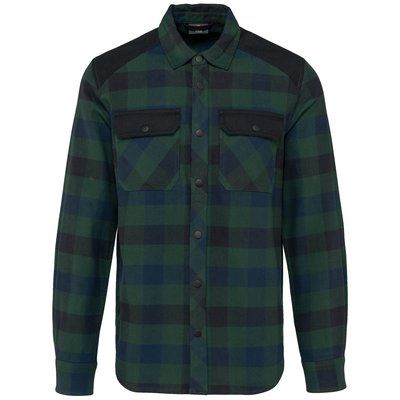 Camisa a cuadros algodón con bolsillos Forest Green / Navy Checked / Black 3XL