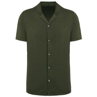 Camisa con cuello bowling Washed Organic Khaki S