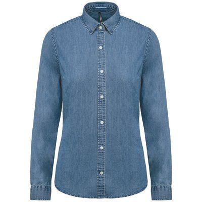 Camisa Denim algodón para mujer Chambray Blue XS