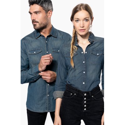 Camisa denim manga larga