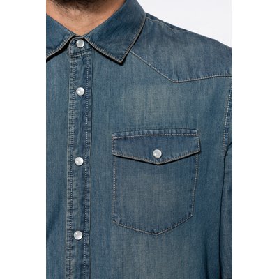 Camisa denim manga larga