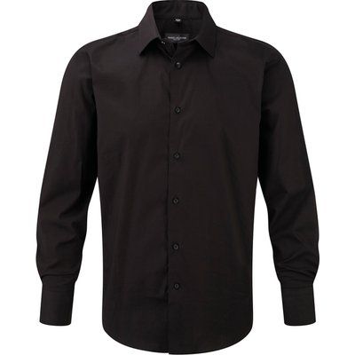 Camisa entallada larga hombre Black S