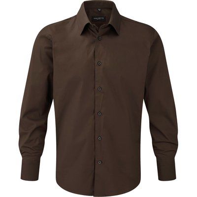 Camisa entallada larga hombre CHOCOLATE S