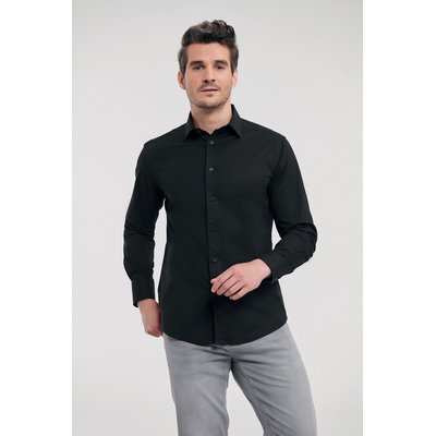 Camisa entallada larga hombre