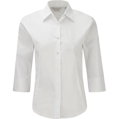 Camisa entallada media manga Blanco S