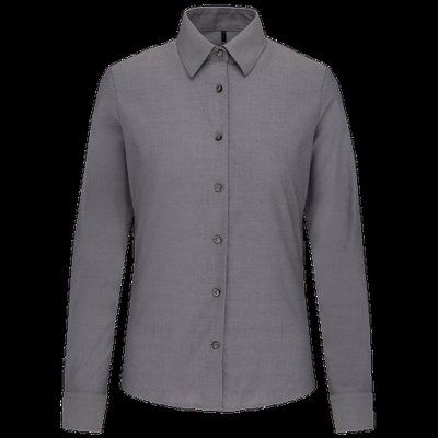 Camisa entallada mujer tejido de cuidado fácil Oxford Silver S