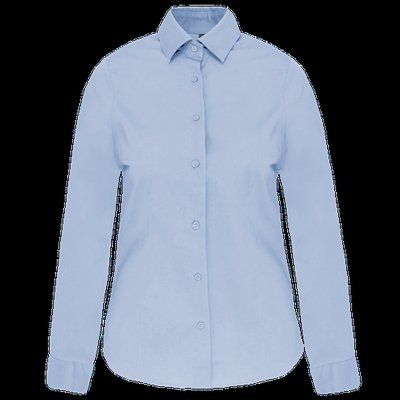 Camisa entallado manga larga mujer Light Blue M