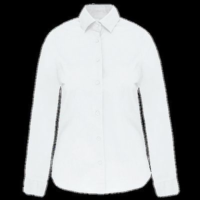 Camisa entallado manga larga mujer White S