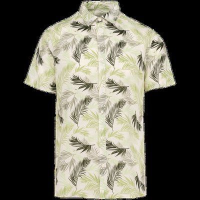 Camisa estampado vegetal lino hombre Ivory Palm Leaves S