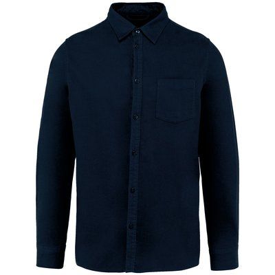 Camisa franela hombre algodón orgánico Navy Blue 3XL