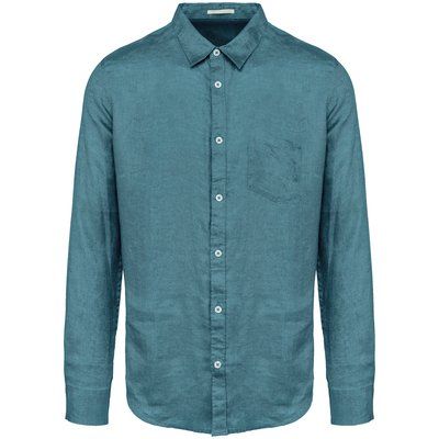 Camisa de lino hombre Adriatic Blue M