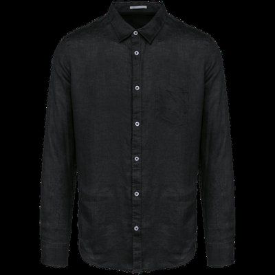 Camisa de lino hombre Black XL