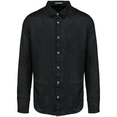 Camisa de lino hombre Black XS