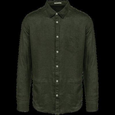 Camisa de lino hombre Organic Khaki XXL