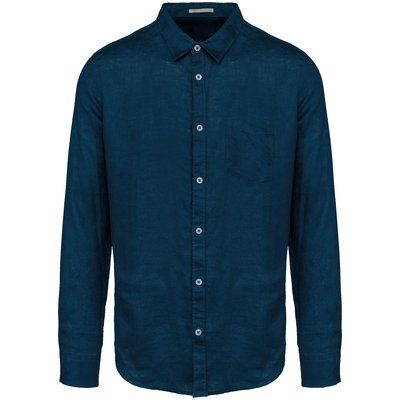 Camisa de lino hombre Peacock Blue 3XL