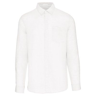 Camisa de lino hombre White L