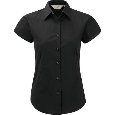 Camisa de manga corta entallada para mujer Black XS