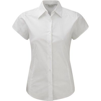 Camisa de manga corta entallada para mujer White XS