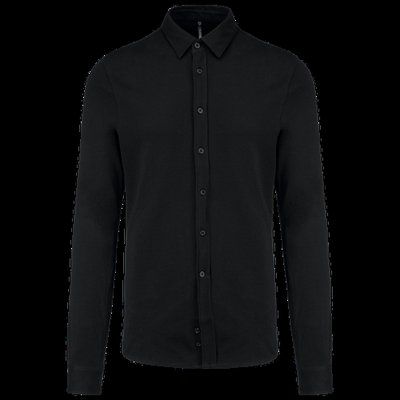 Camisa Manga Larga Algodón Black S