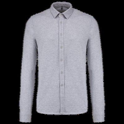 Camisa Manga Larga Algodón Oxford Grey XXL