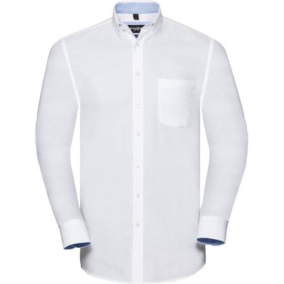 Camisa Oxford efecto lavado Azul / Blanco L