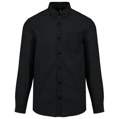 Camisa oxford hombre algodón poliéster Black 6XL