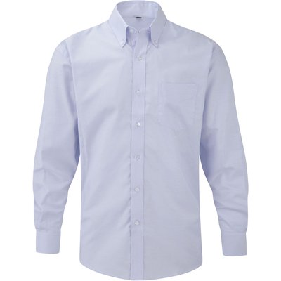 Camisa Oxford hombre planchado mínimo Azul 4XL