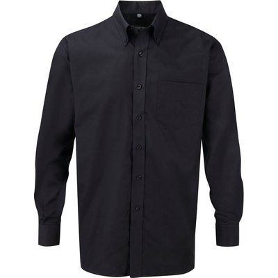 Camisa Oxford hombre planchado mínimo Black 4XL