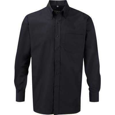 Camisa Oxford hombre planchado mínimo Negro 5XL