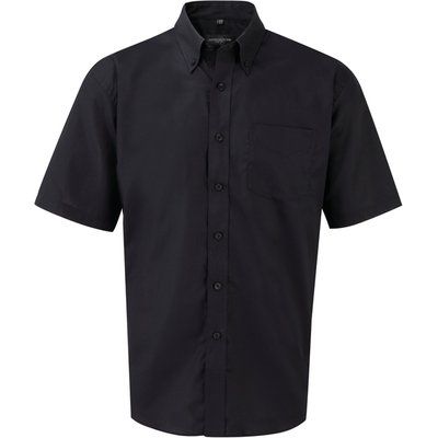 Camisa Oxford DE manga corta hombre Black 6XL