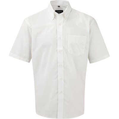 Camisa Oxford DE manga corta hombre White 4XL