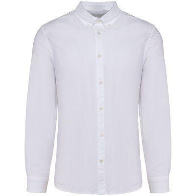 Camisa Oxford manga larga hombre entallada White 4XL