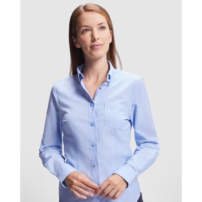 Camisa Oxford Mujer Entallada Manga Larga