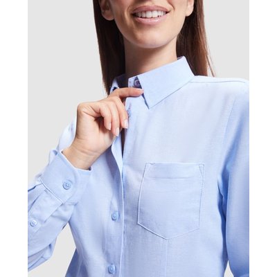 Camisa Oxford Mujer Entallada Manga Larga