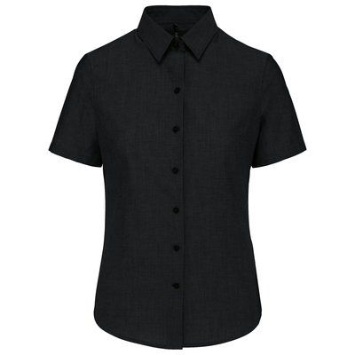 Camisa oxford mujer manga corta Black S