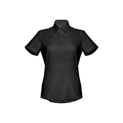 Camisa oxford mujer manga corta entallada Negro L