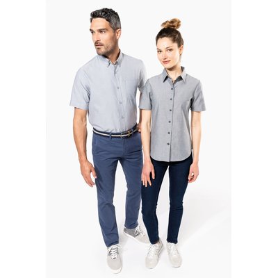 Camisa oxford mujer manga corta