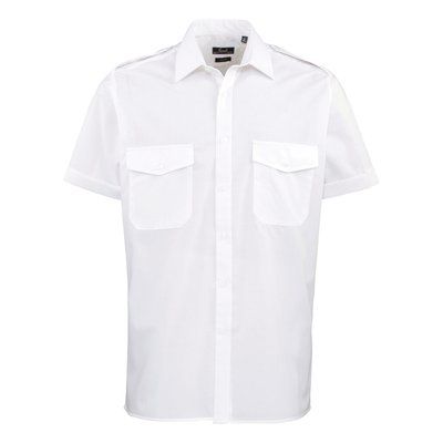 Camisa de Piloto para hombre fácil cuidado White 15 UK