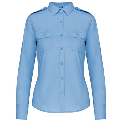 Camisa piloto manga larga mujer Azul M