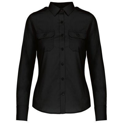 Camisa piloto manga larga mujer Black S