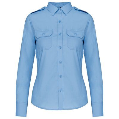 Camisa piloto manga larga mujer Sky Blue M