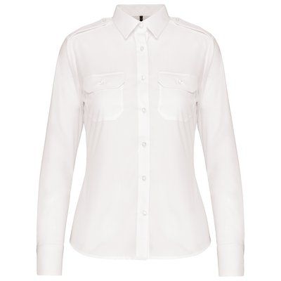 Camisa piloto manga larga mujer White XL