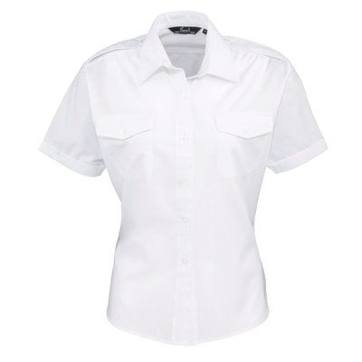 Camisa Piloto Mujer Manga Corta White 14 UK