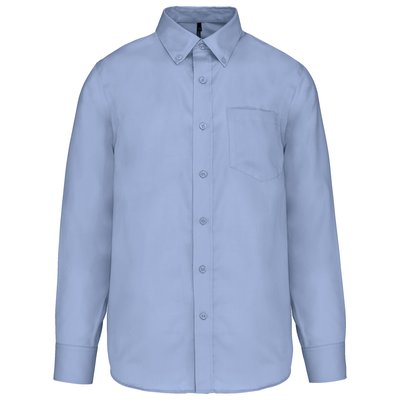 Camisa no-plancha manga larga Azul L