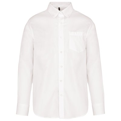 Camisa no-plancha manga larga Blanco 4XL